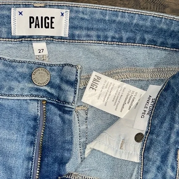NWT PAIGE SKYLINE ANKLE PEG DENIM. SIZE 27. FREE HOLIDAY SHIPPING - Picture 8 of 9
